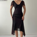 Rare Sue Wong Nocturne Silk Asymmetric Dress | M