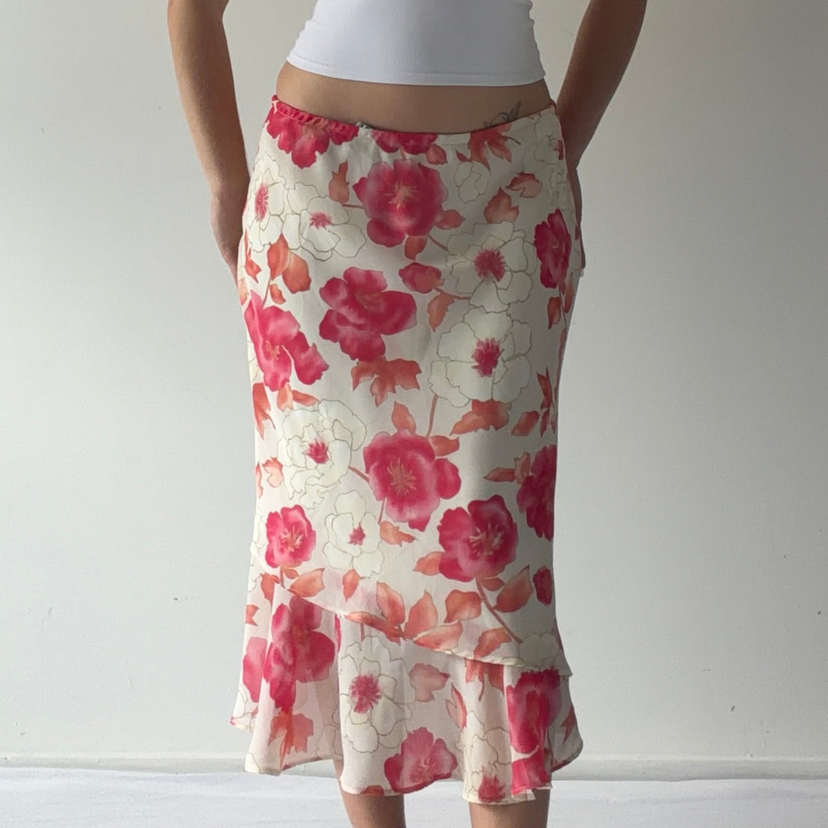 Dressbarn Floral Midi Skirt | S-M