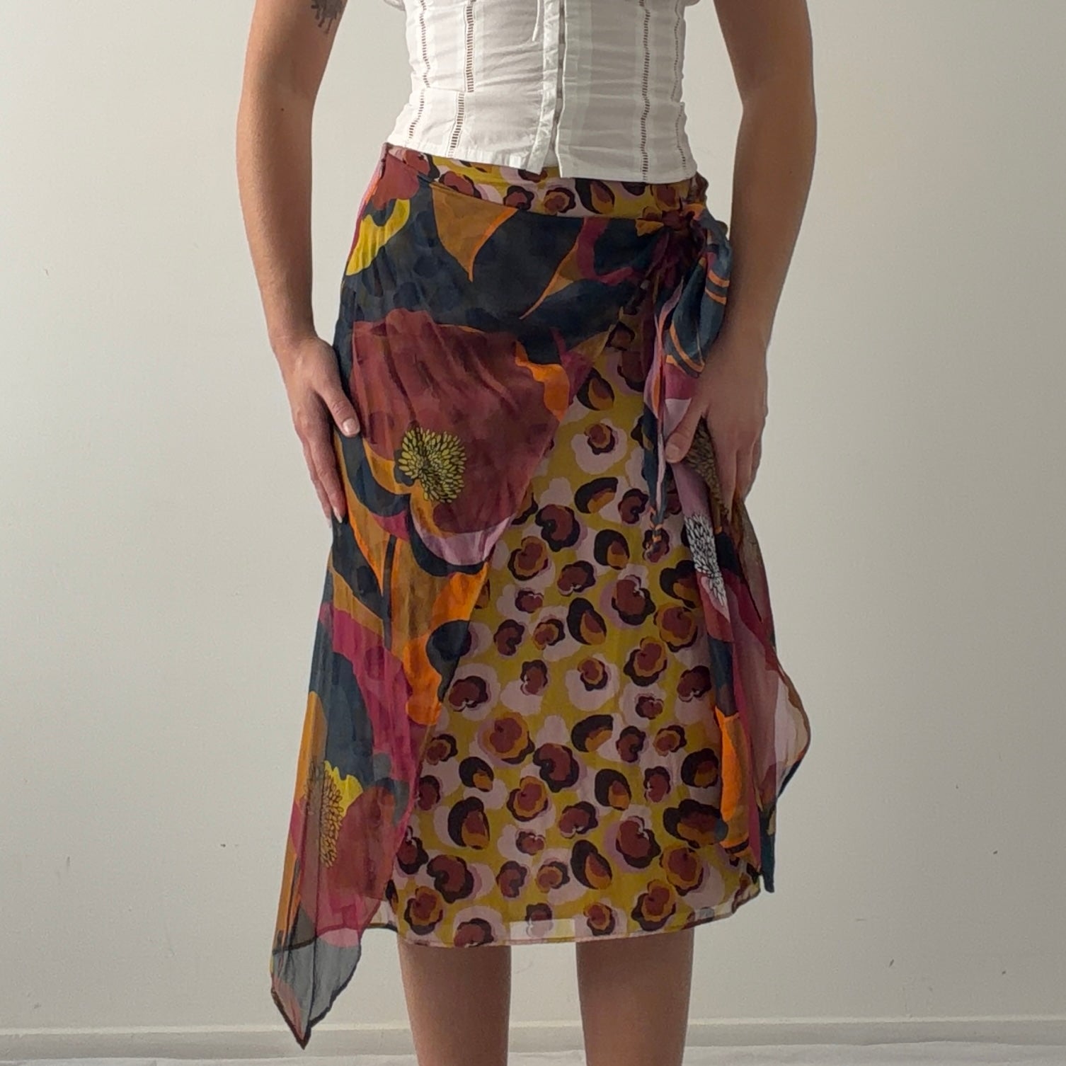 Luisa Cerano Silk Midi Skirt | XS