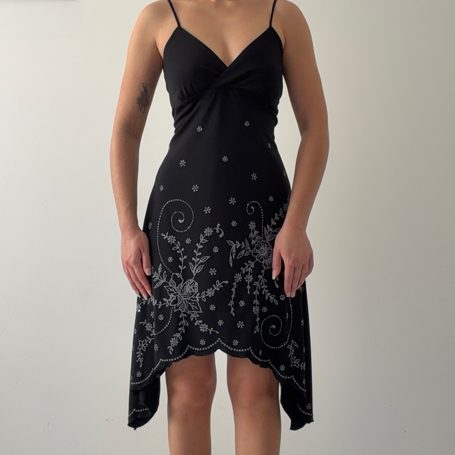 Asymmetric Beaded Fairy Midi Dress | M