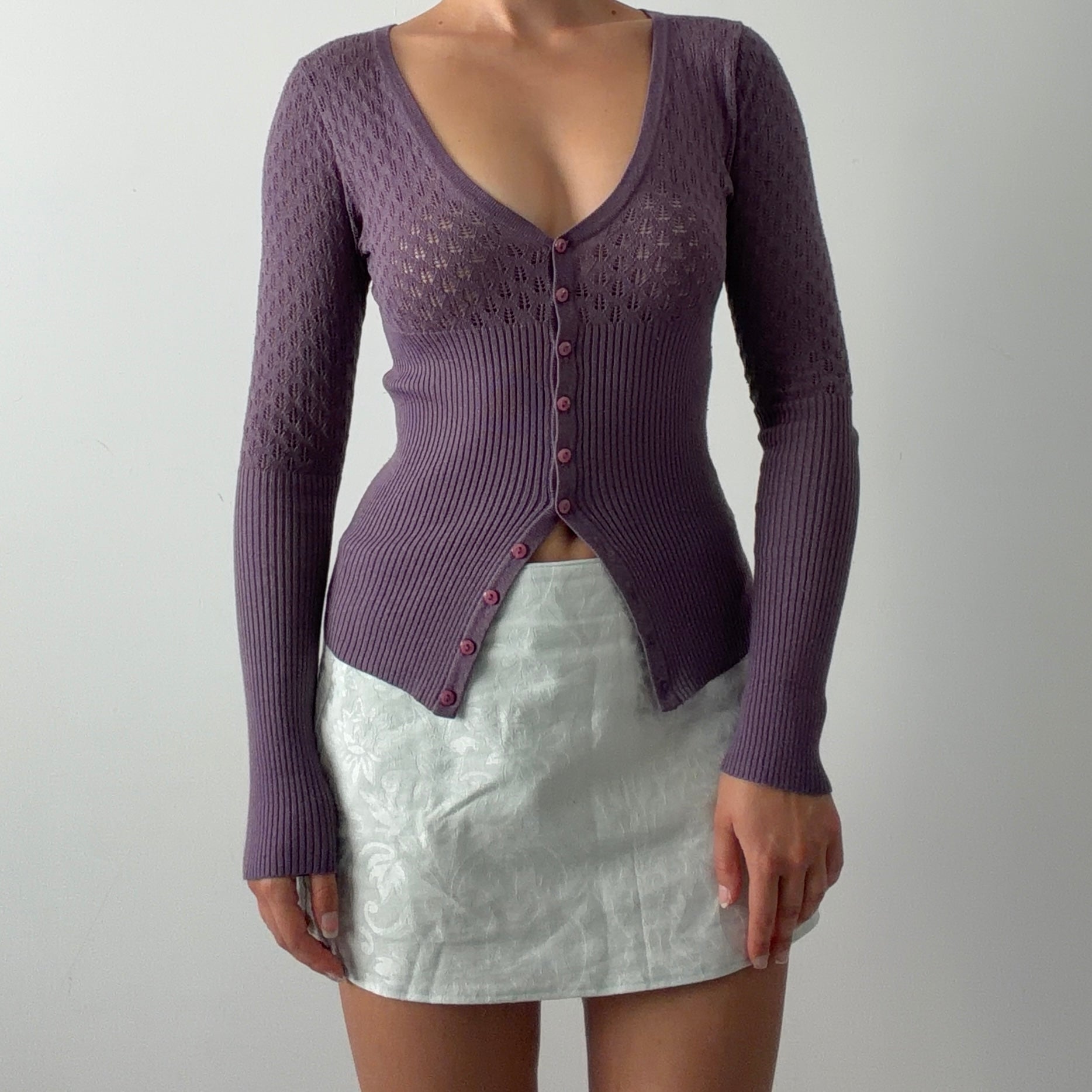 90s Glassons Pointelle Knit | 6-8