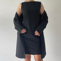 90s Max Wool Blazer + Dress Set | M