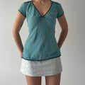Indigo Palms Silk Top | M