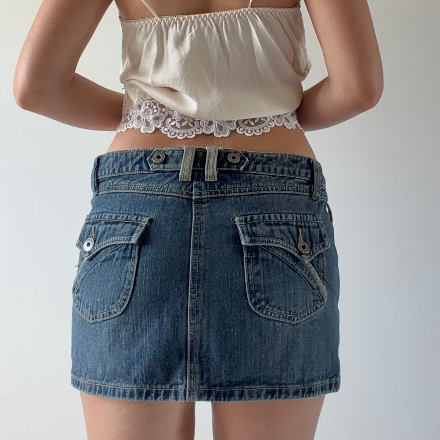 C.R.M Denim Micro Mini Skirt | S
