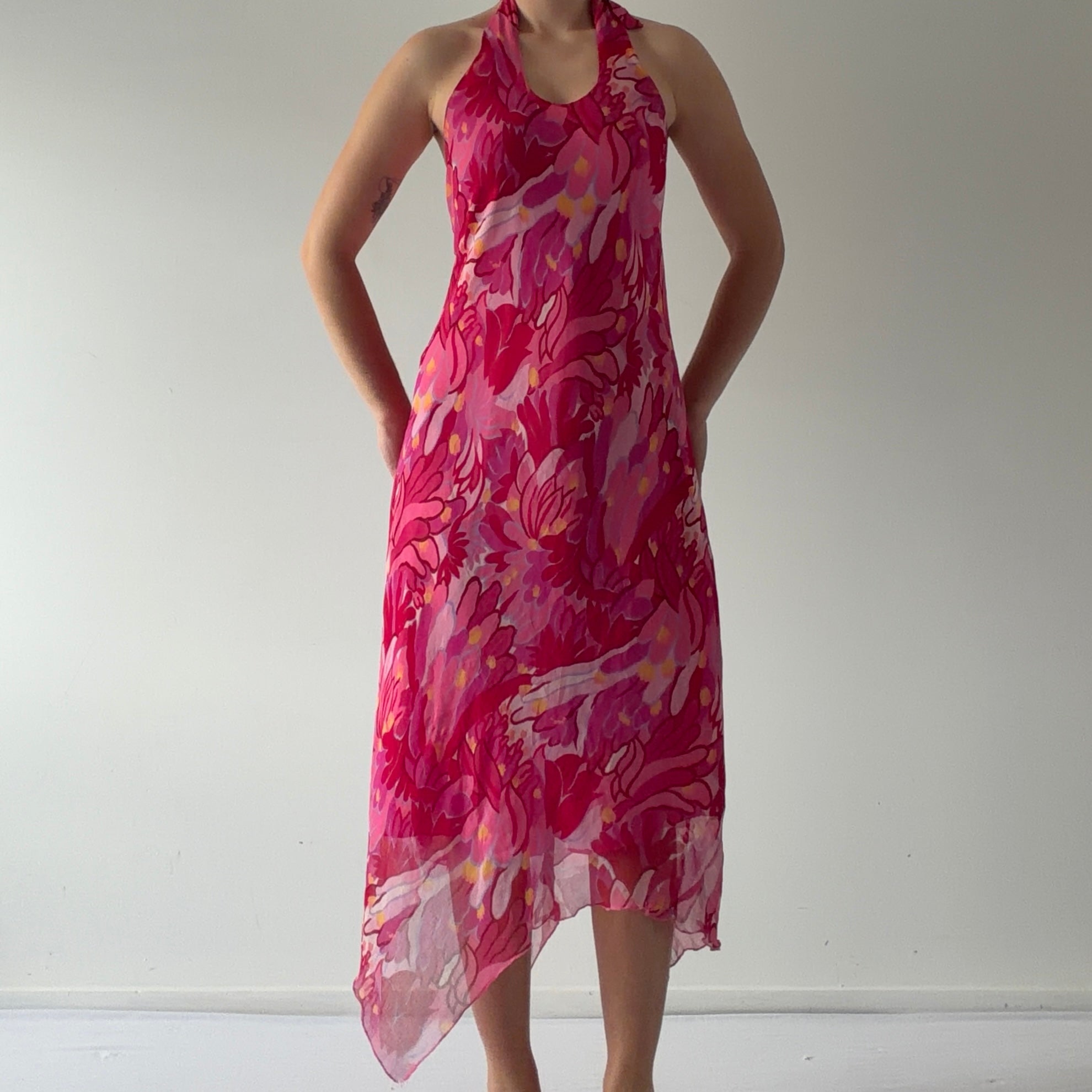 Nolita Floral Halter Midi Dress | M