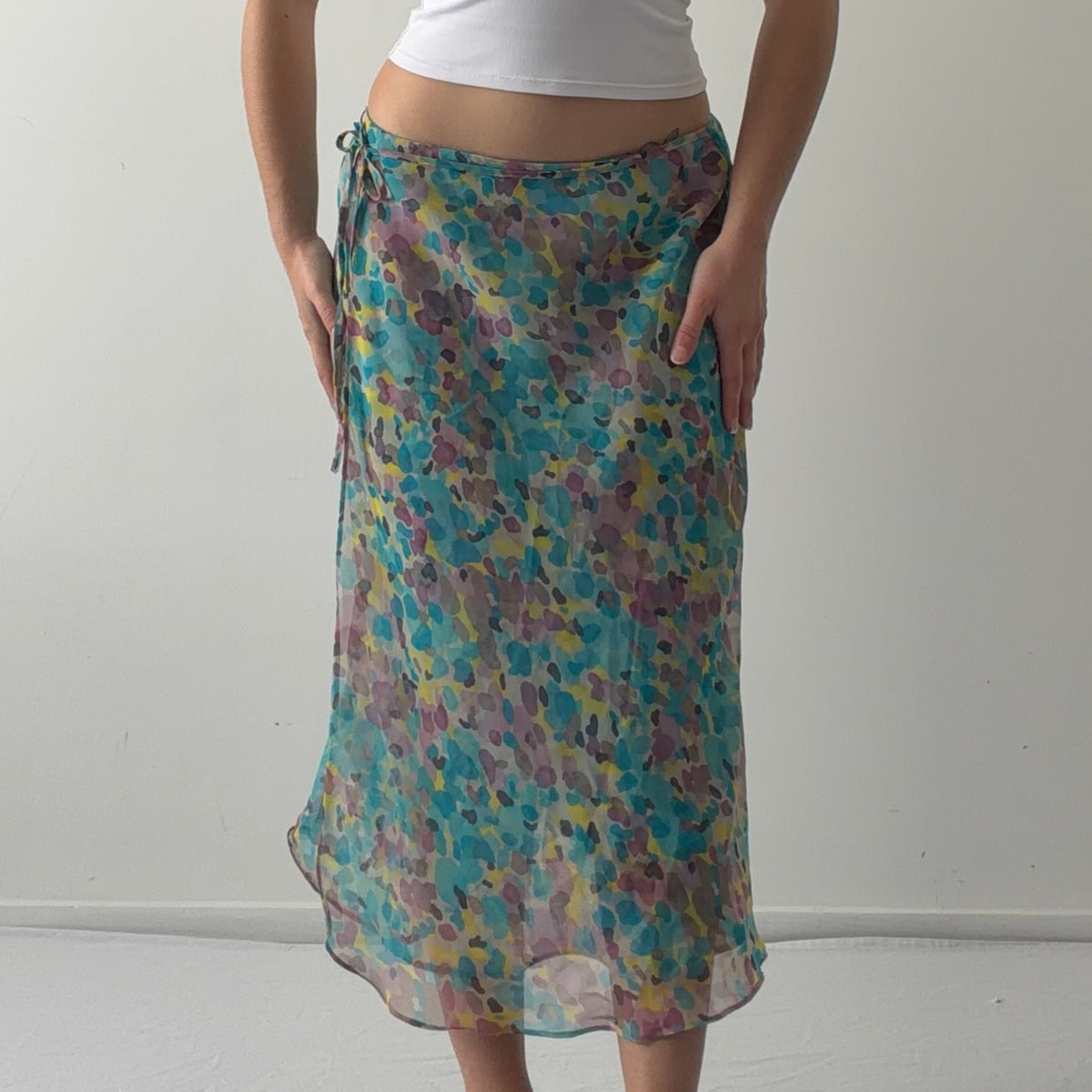 Cato Watercolour Midi Skirt | 8-10