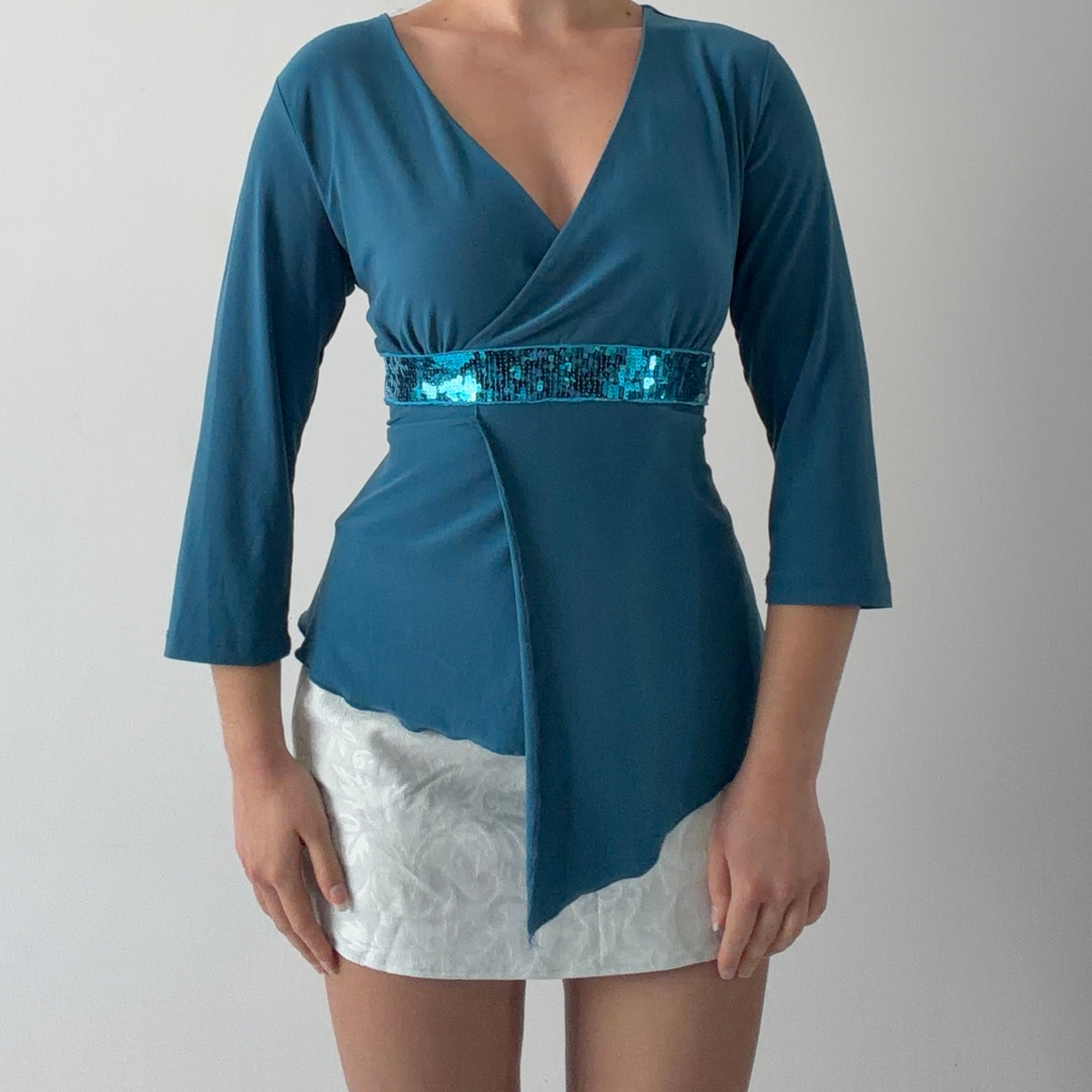 Fashion Bug 3/4 Sleeve Sequin Top | M
