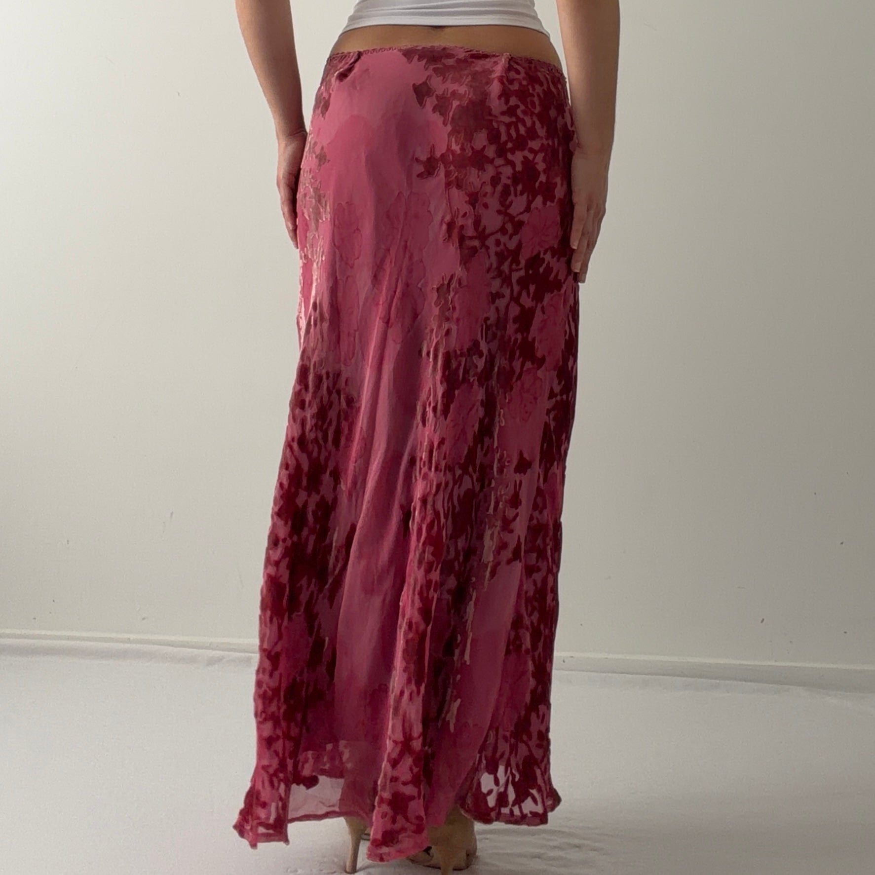 Monsoon Bias Cut Velvet Burnout Skirt | XL