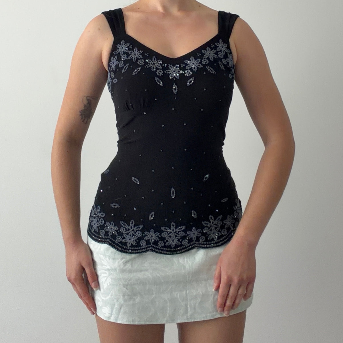 R & K Evening Beaded Cami Top | S