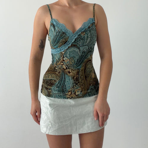 Green Coast Paisley Mesh Cami | 8-10