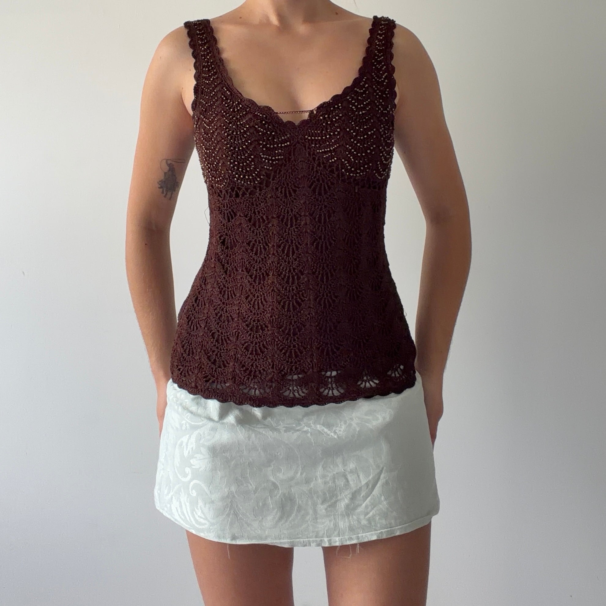 Flame Beaded Crochet Top | 8-12