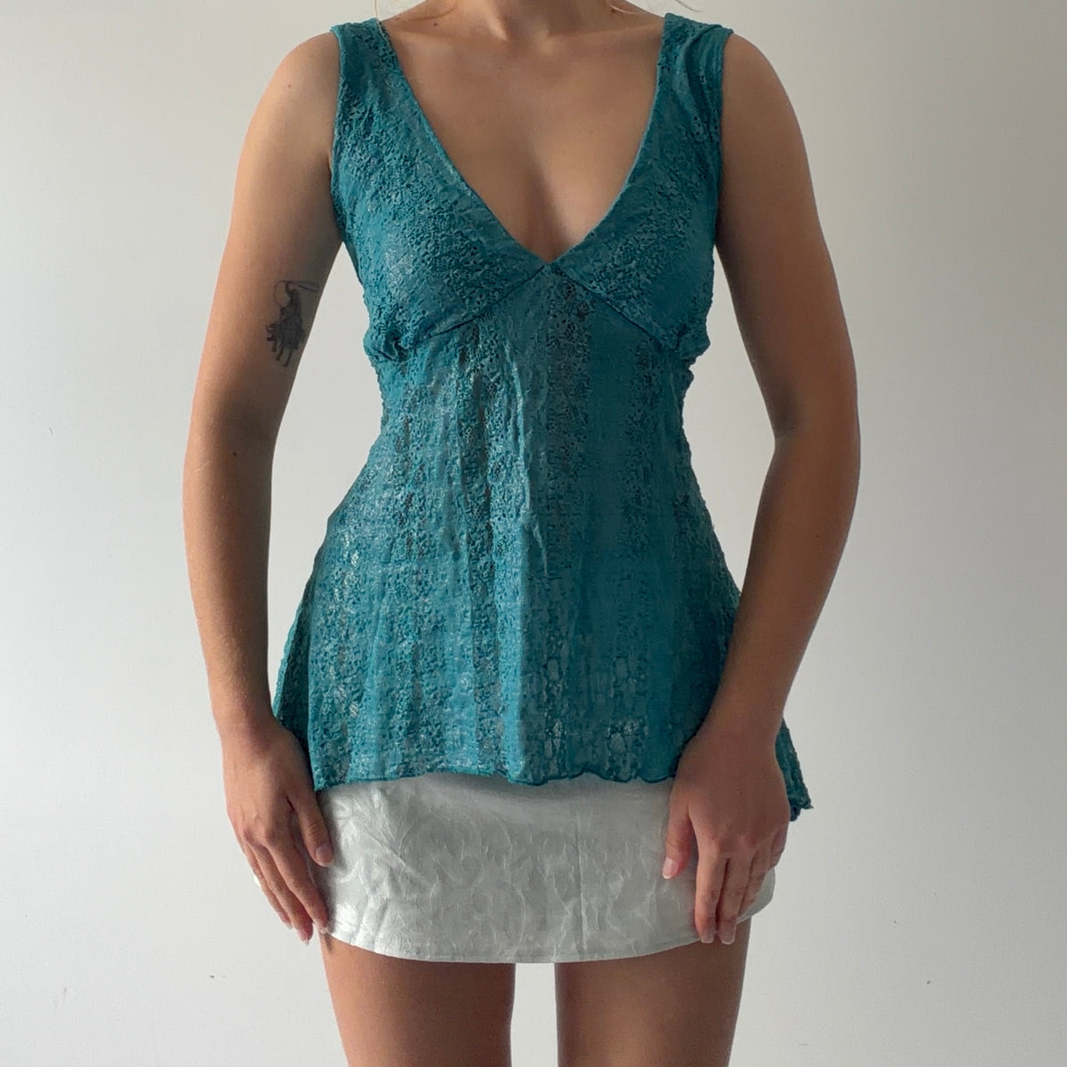 MKM Asymmetric Lace Top | XL