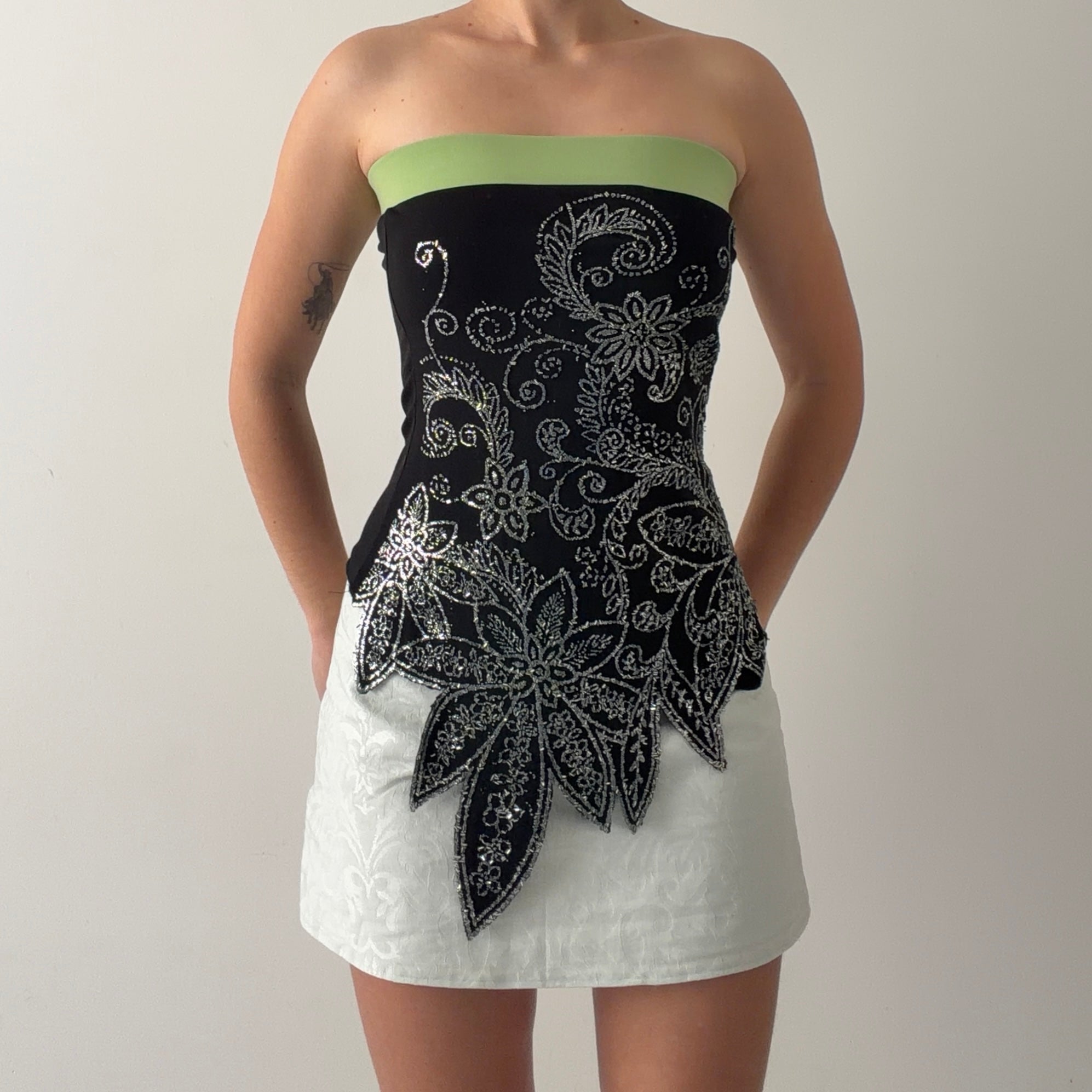 Body Central Strapless Beaded Top | S