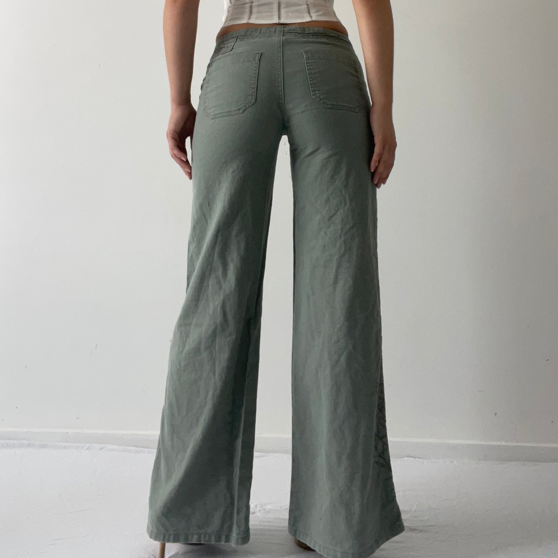 Linen Wide Leg Pants | XS