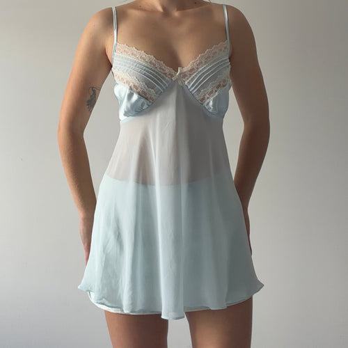 Secret Treasures Lace Babydoll Slip | Baby Blue | L