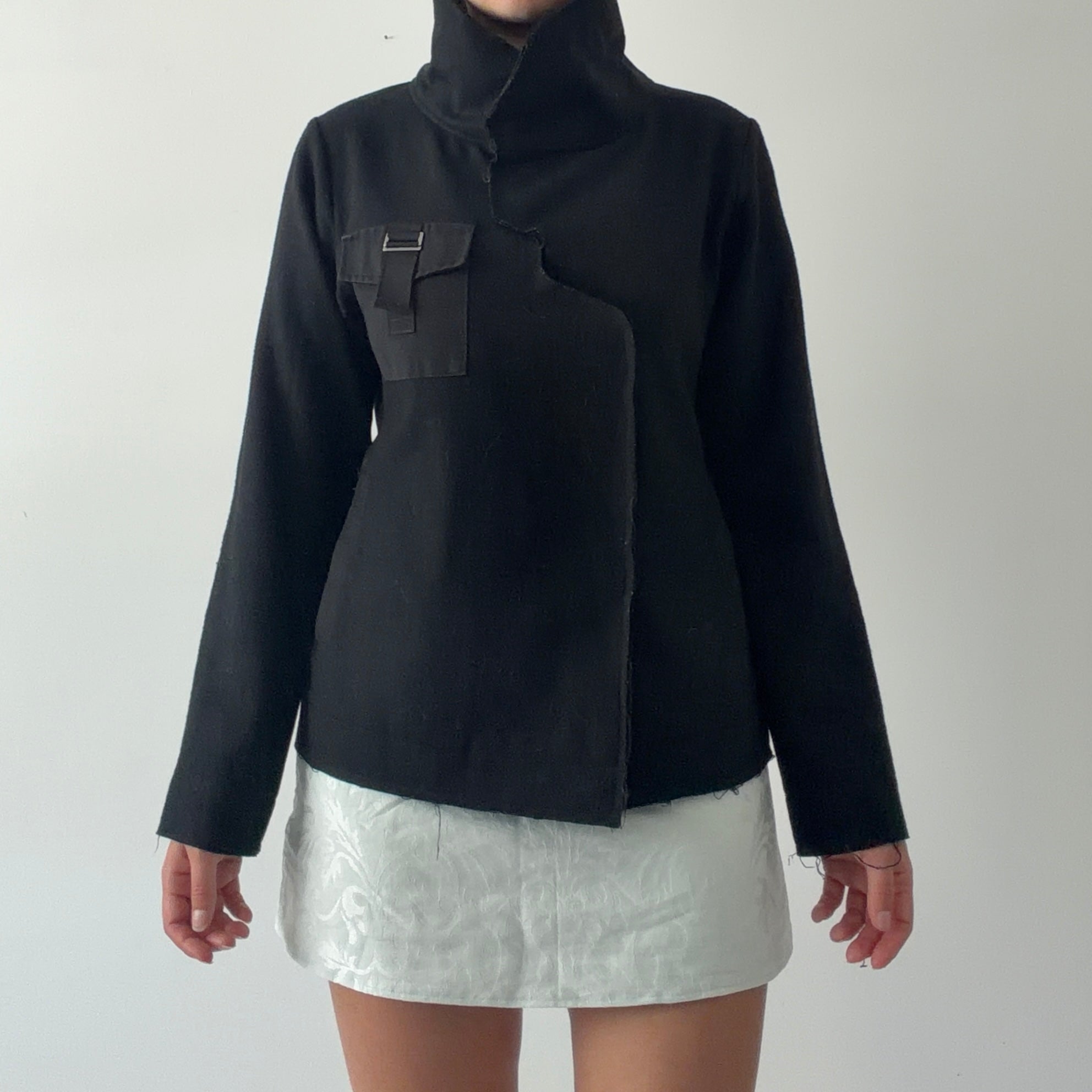 Chalkydigits Wool Asymmetric Jacket | Made in NZ | 6-8