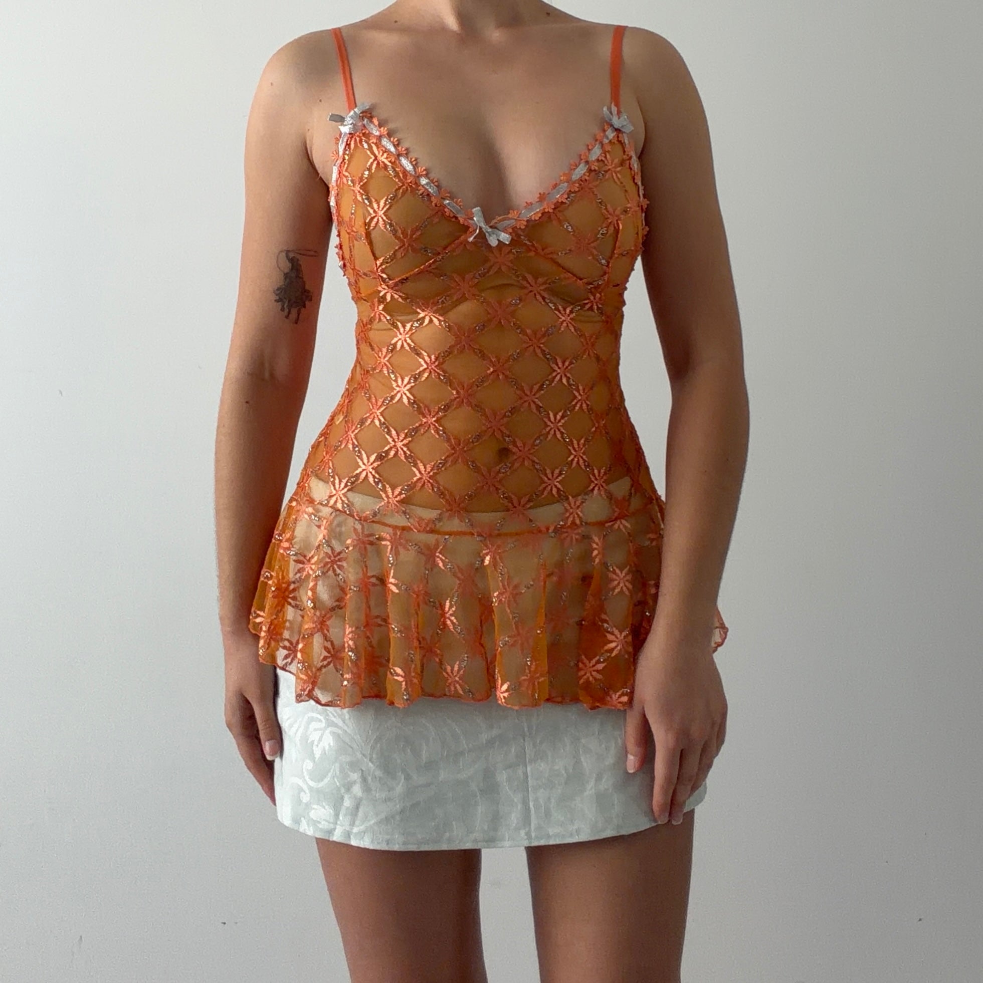 Sanselle Mesh RuffleTop | XS
