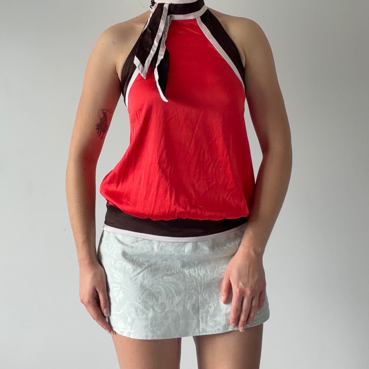 Bebe Silk Halter Top | XS