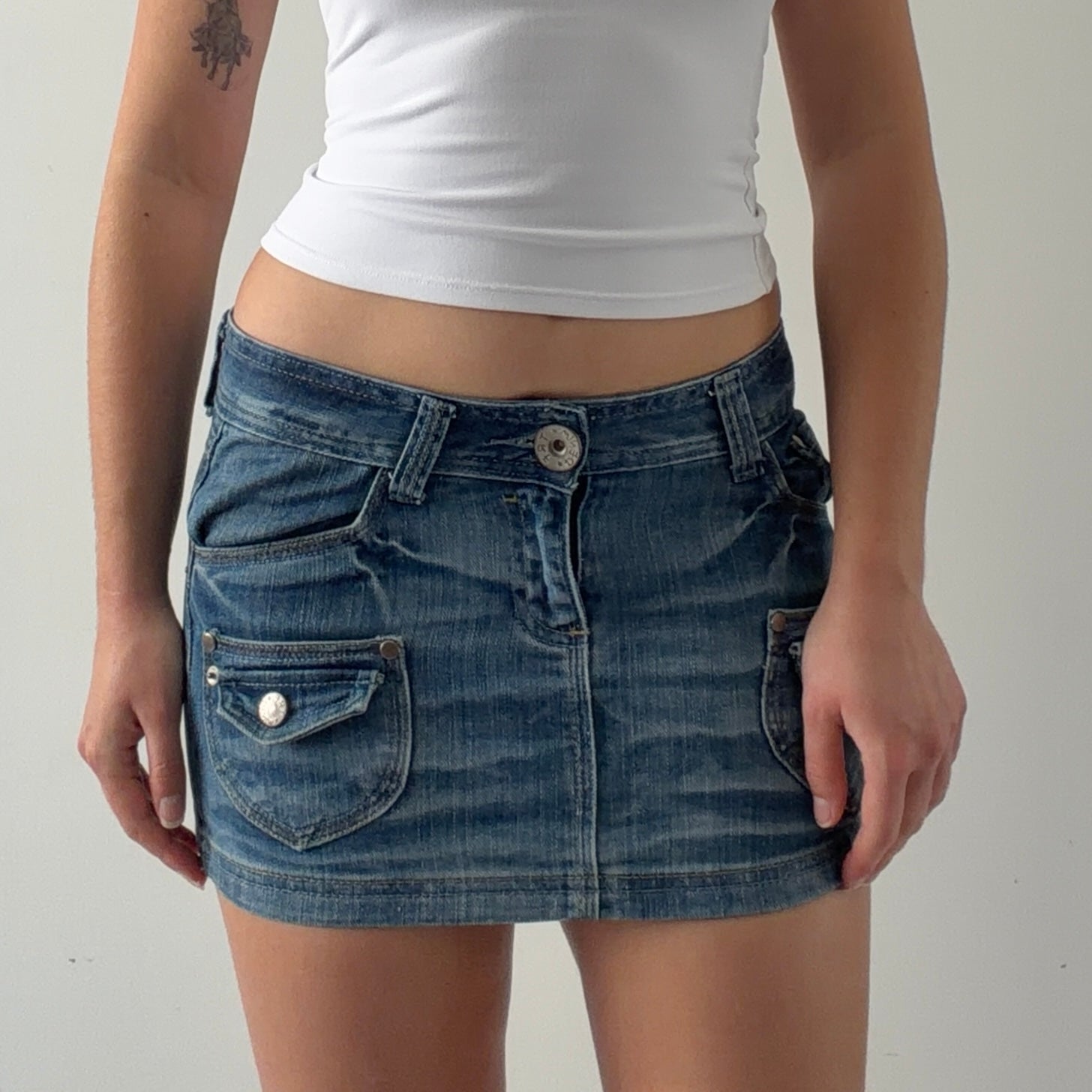 TRF Micro Mini Denim Skirt | XS