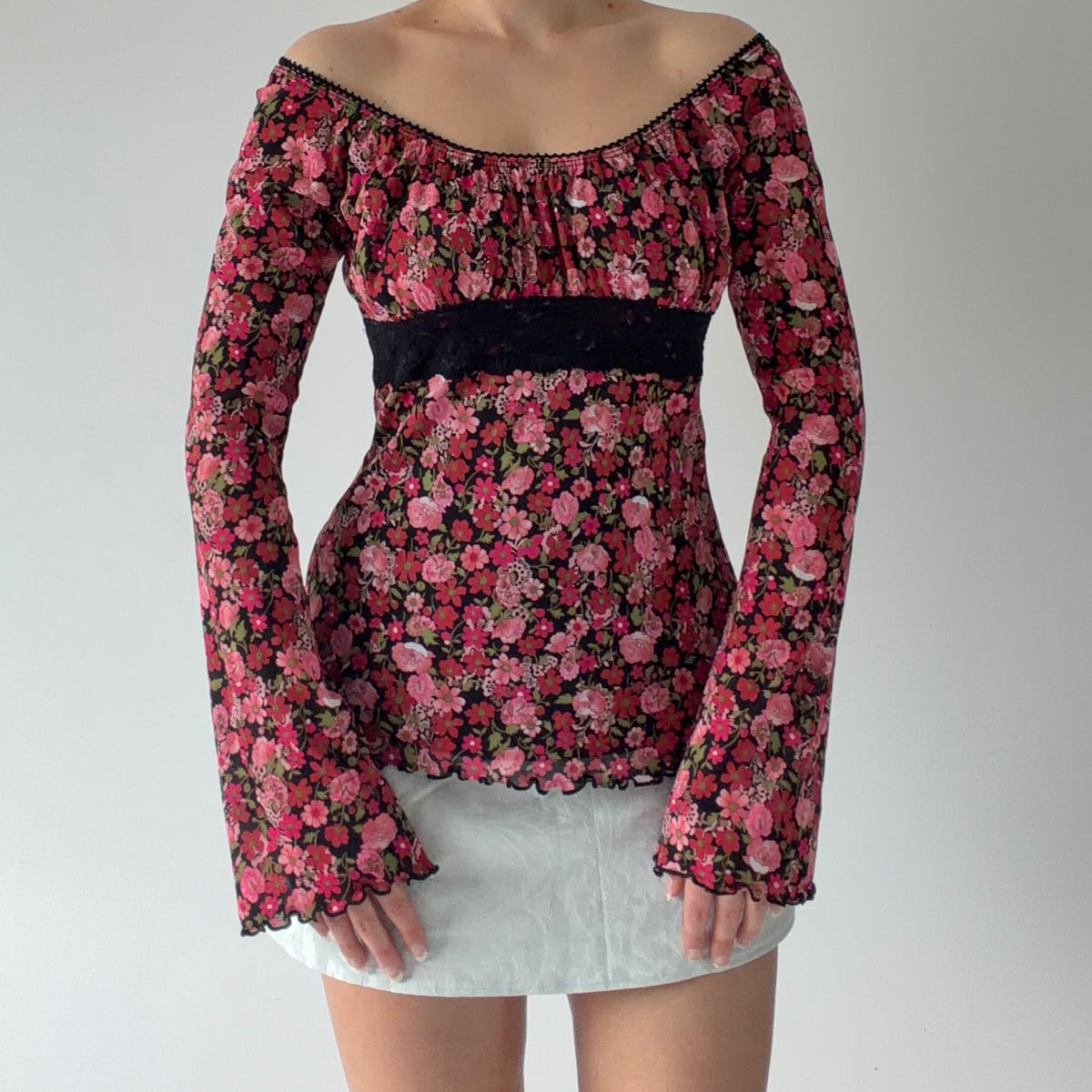 Self Esteem Floral Bell Sleeve Top | XS-S