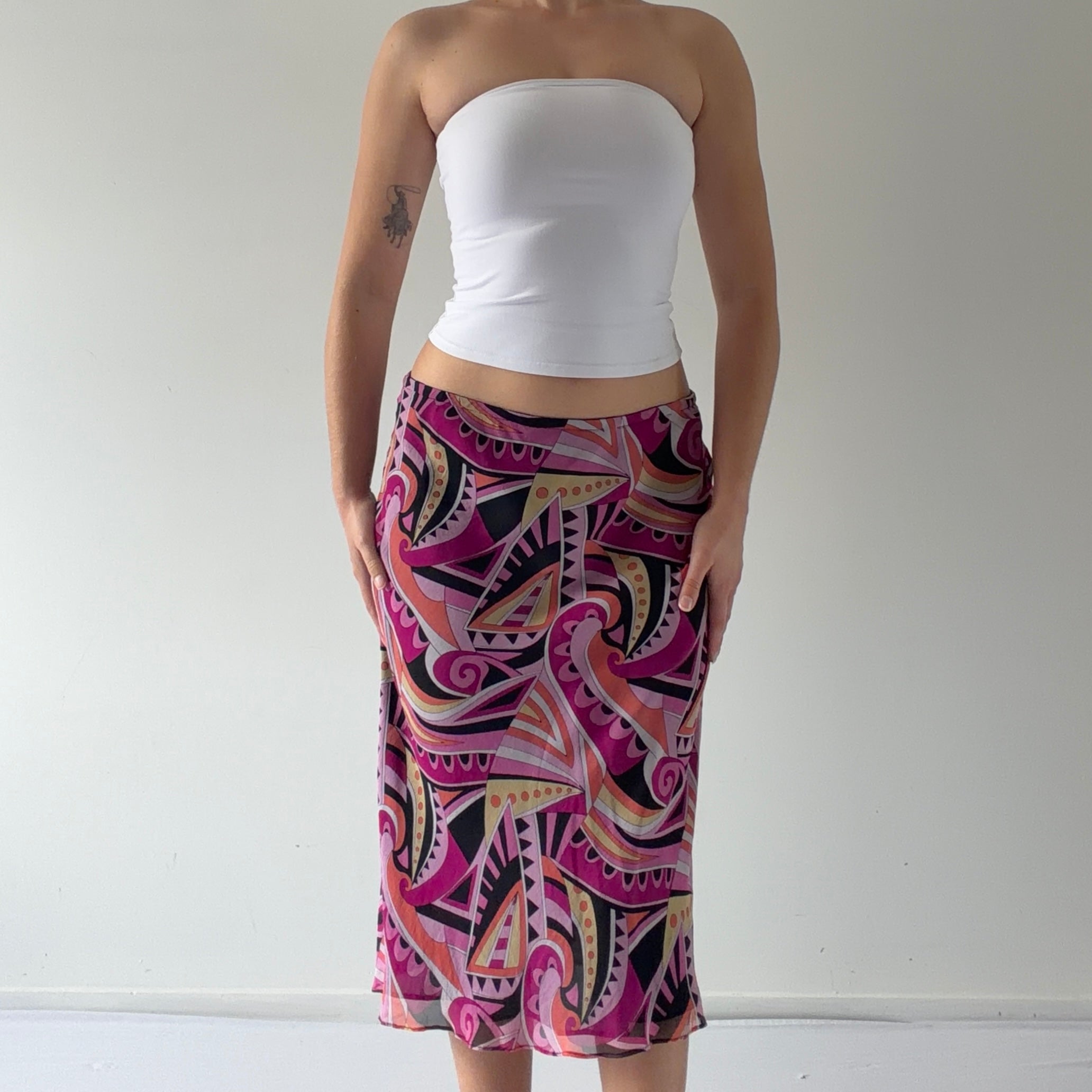 Allison Taylor Silk Midi Skirt | 10-12