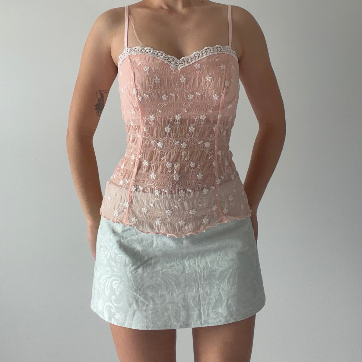 Arianne Embroidered Babydoll Top | M