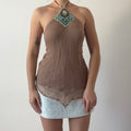 Silk Beaded Halter Top | 10-12