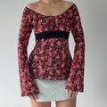 Self Esteem Floral Bell Sleeve Top | XS-S