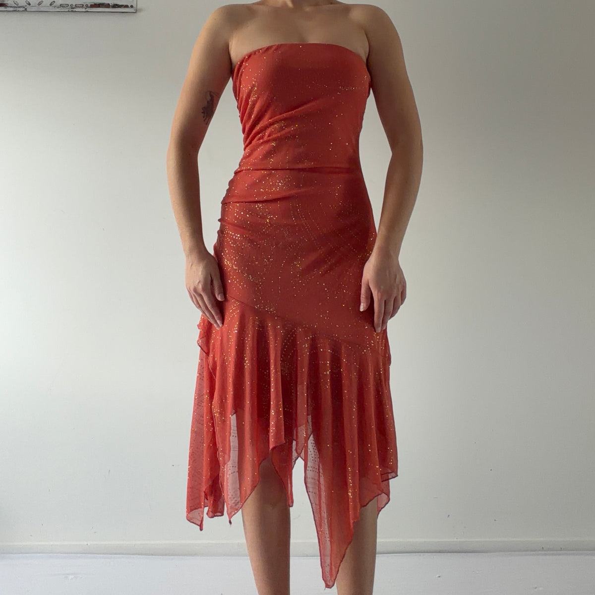 Kitty Strapless Asymmetric Dress | M