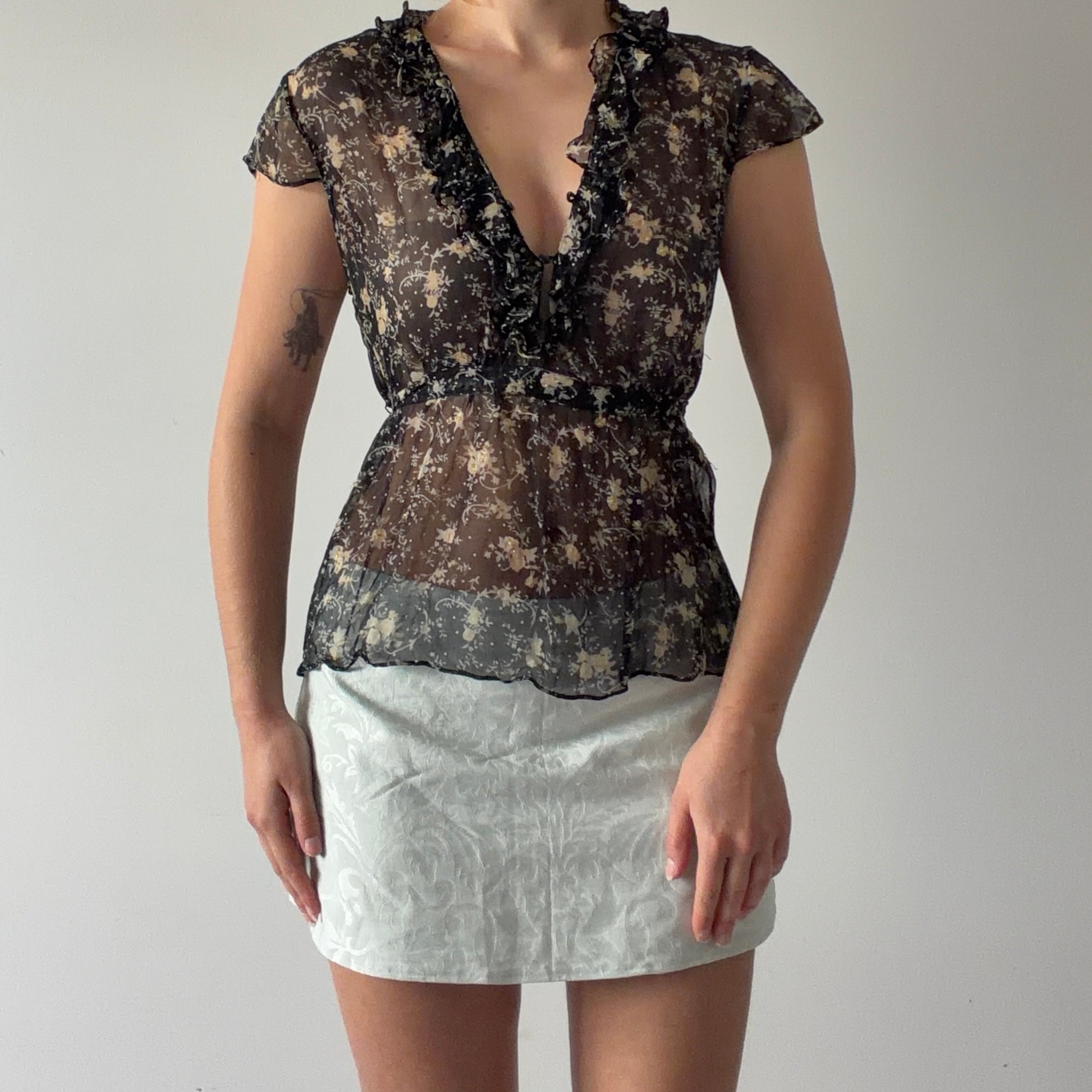 Vision Apparel Silk Babydoll Top | M