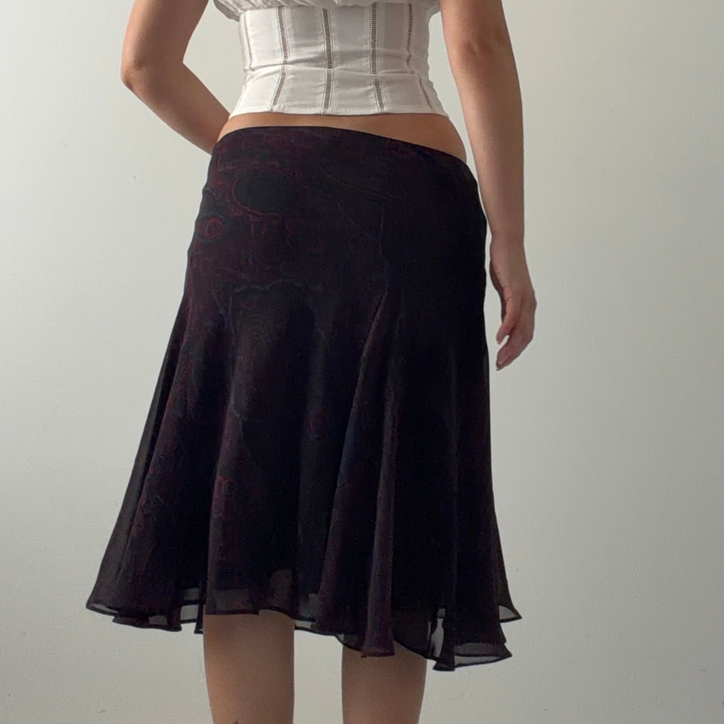 Chaps Paisley Midi Skirt | M