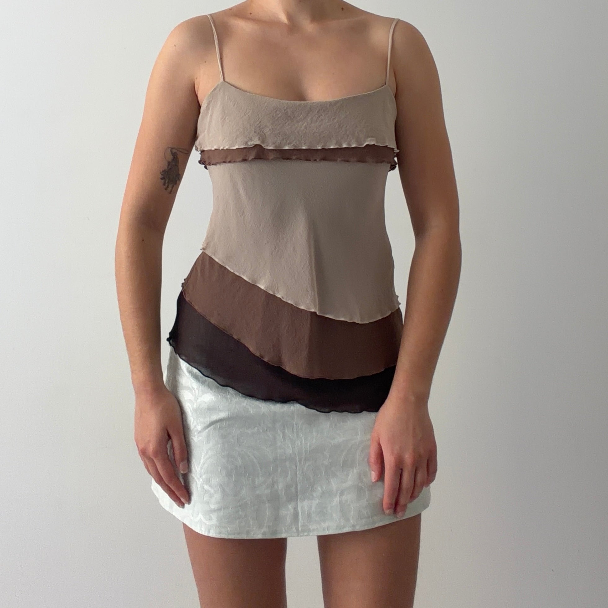 Bebe Silk Ruffle Cami | M