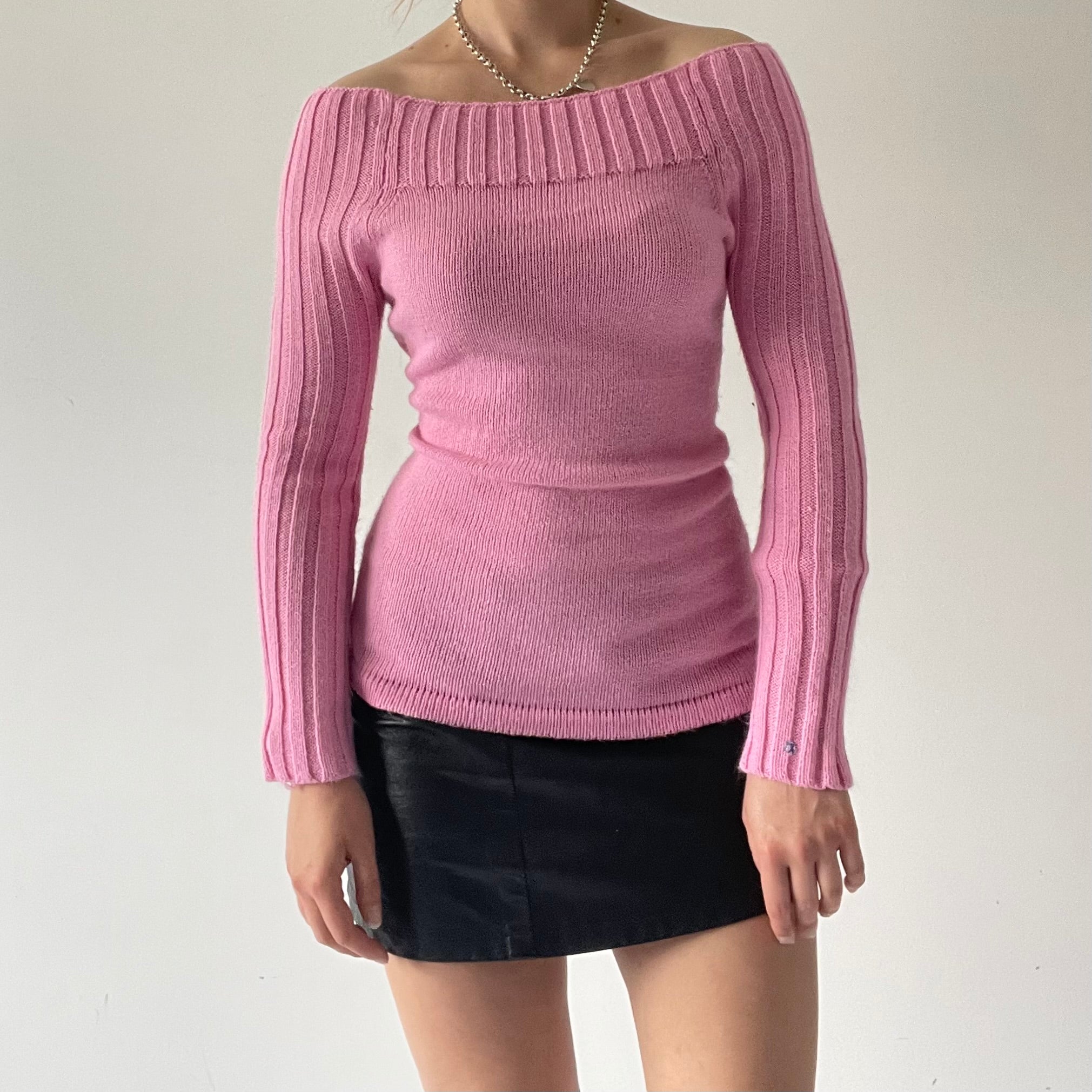00s Boat Neck Knit Top | 8-10