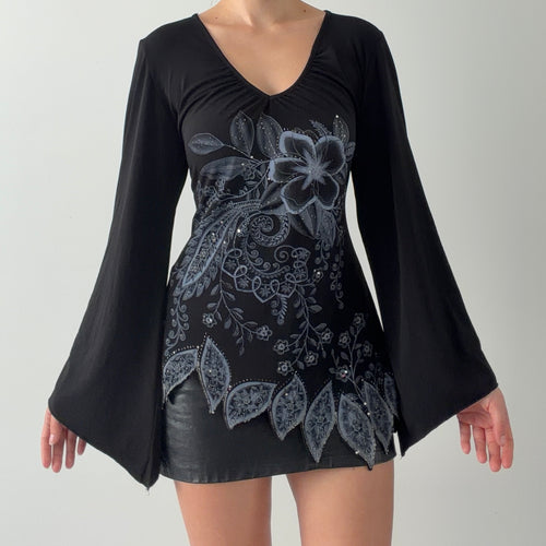 Decaf Beaded Bell Sleeve Top | 12-14