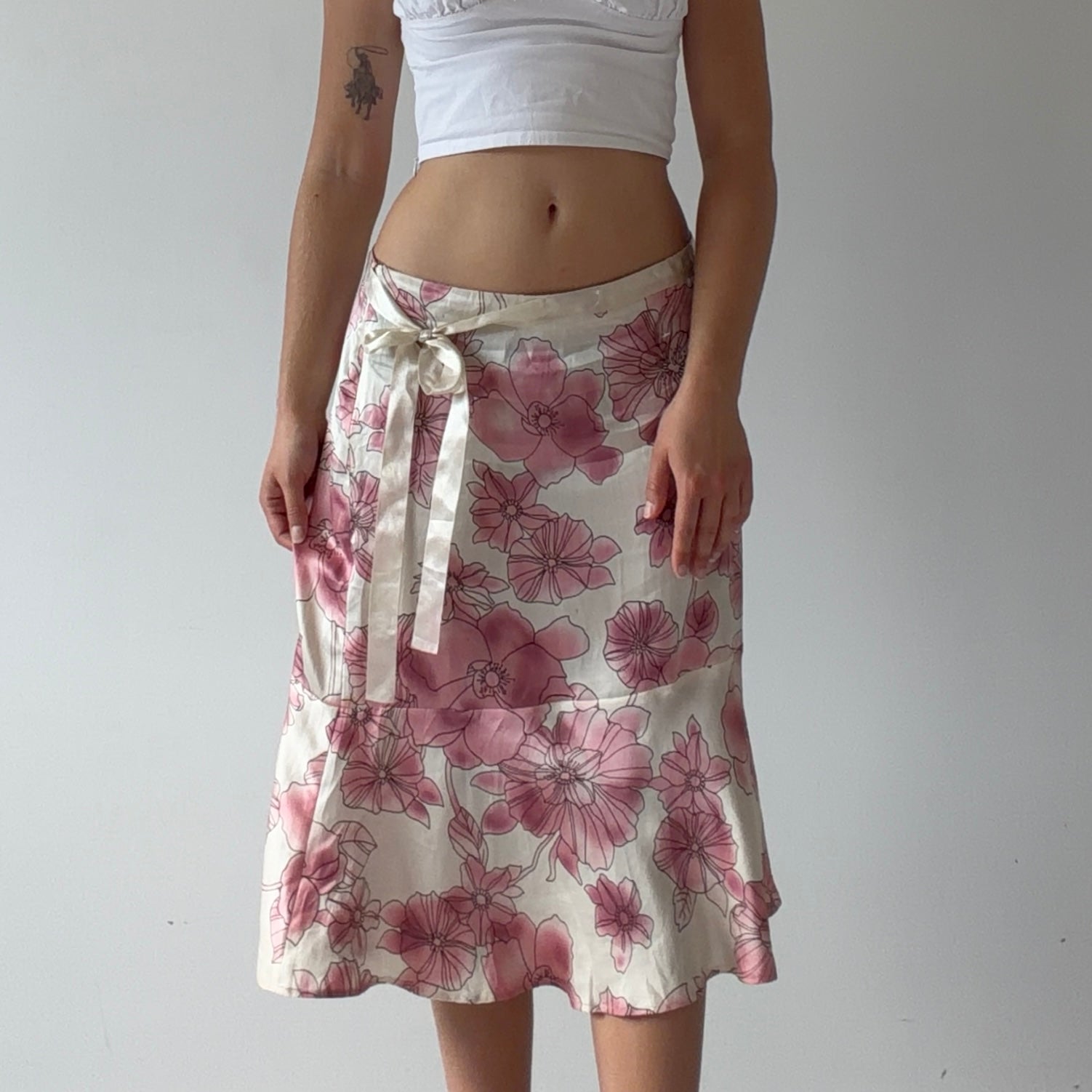 New York Company Silk Midi Skirt | L