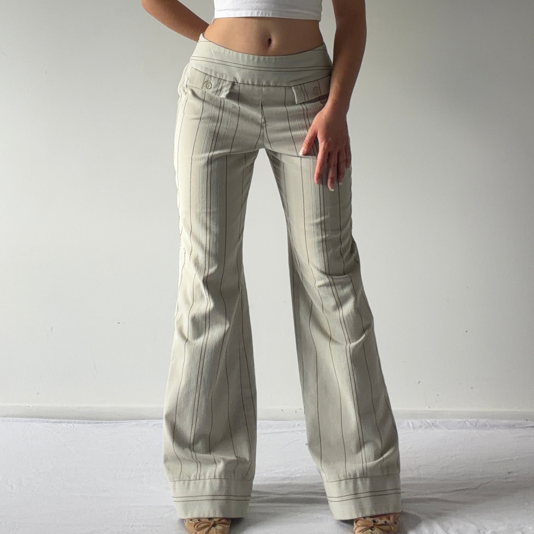 Pinstripe Wide Pants | Made in Australia | 12