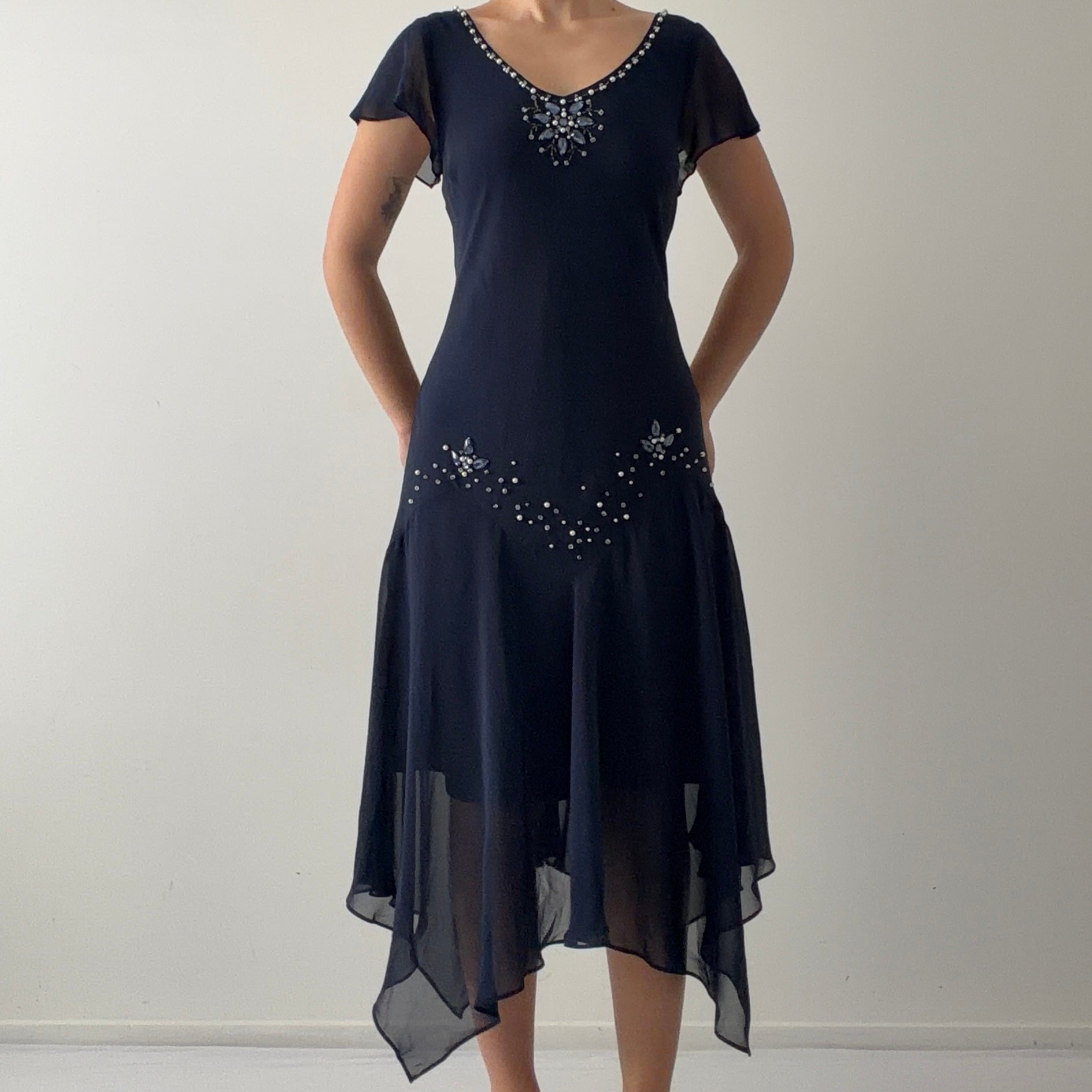 S.L.fashions Beaded Midi Dress | L