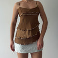 Bebe Silk Ruffle Top | M