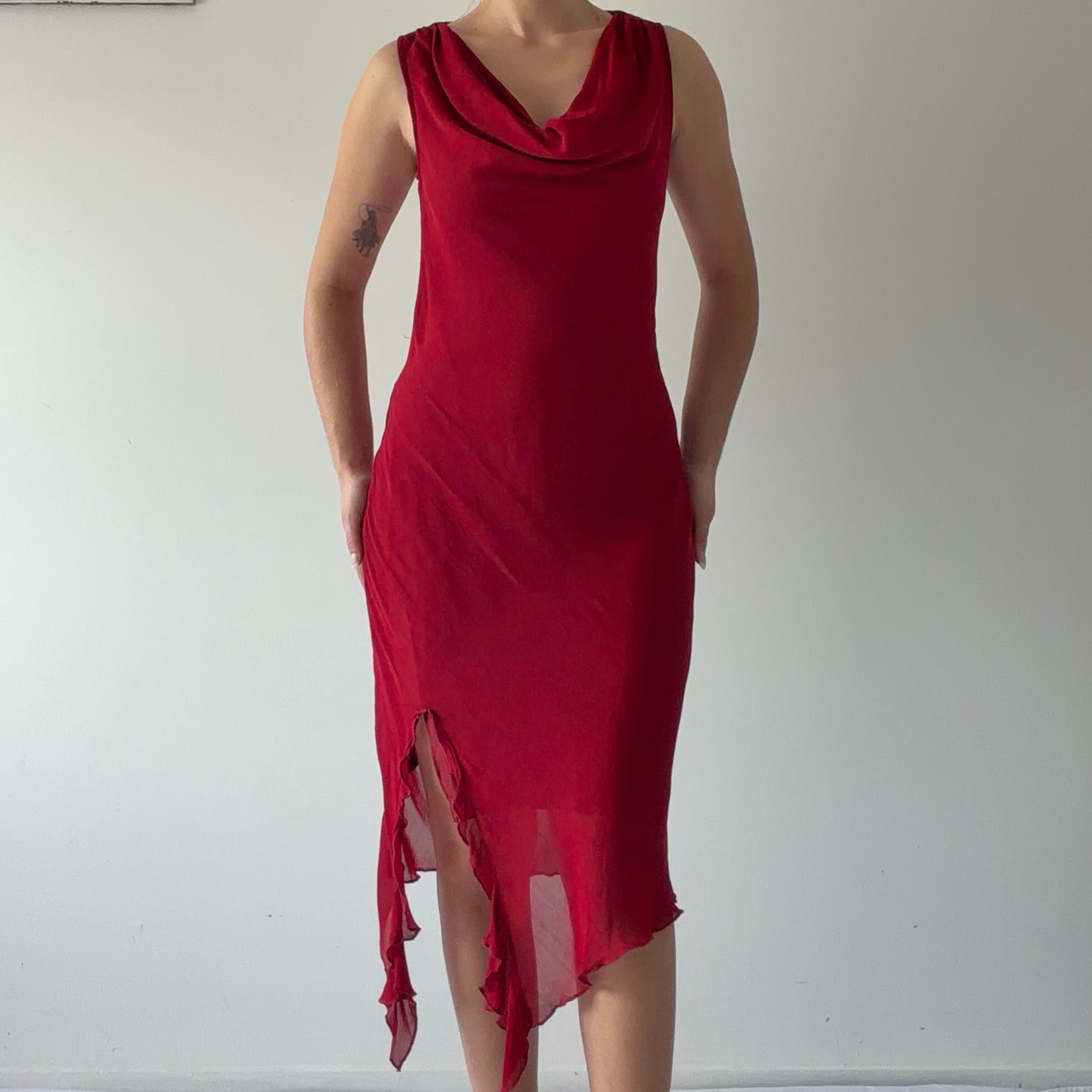 BSB Cowl Ruffle Dress | Made in Greece | S