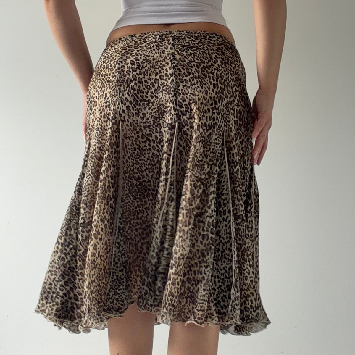 Dana Buchman Silk Leopard Midi Skirt | XS-M