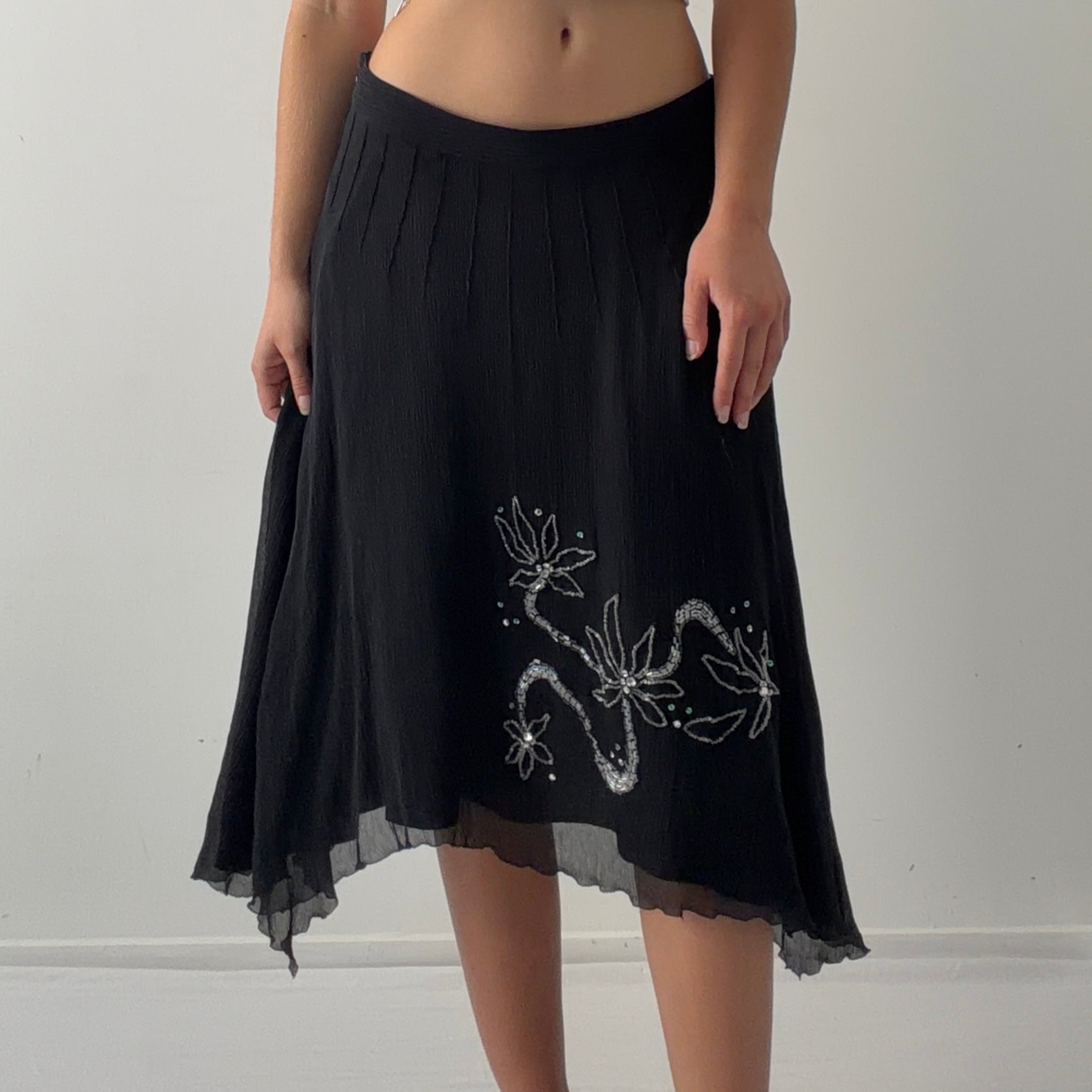 InWear Silk Beaded Midi Skirt | 6-12