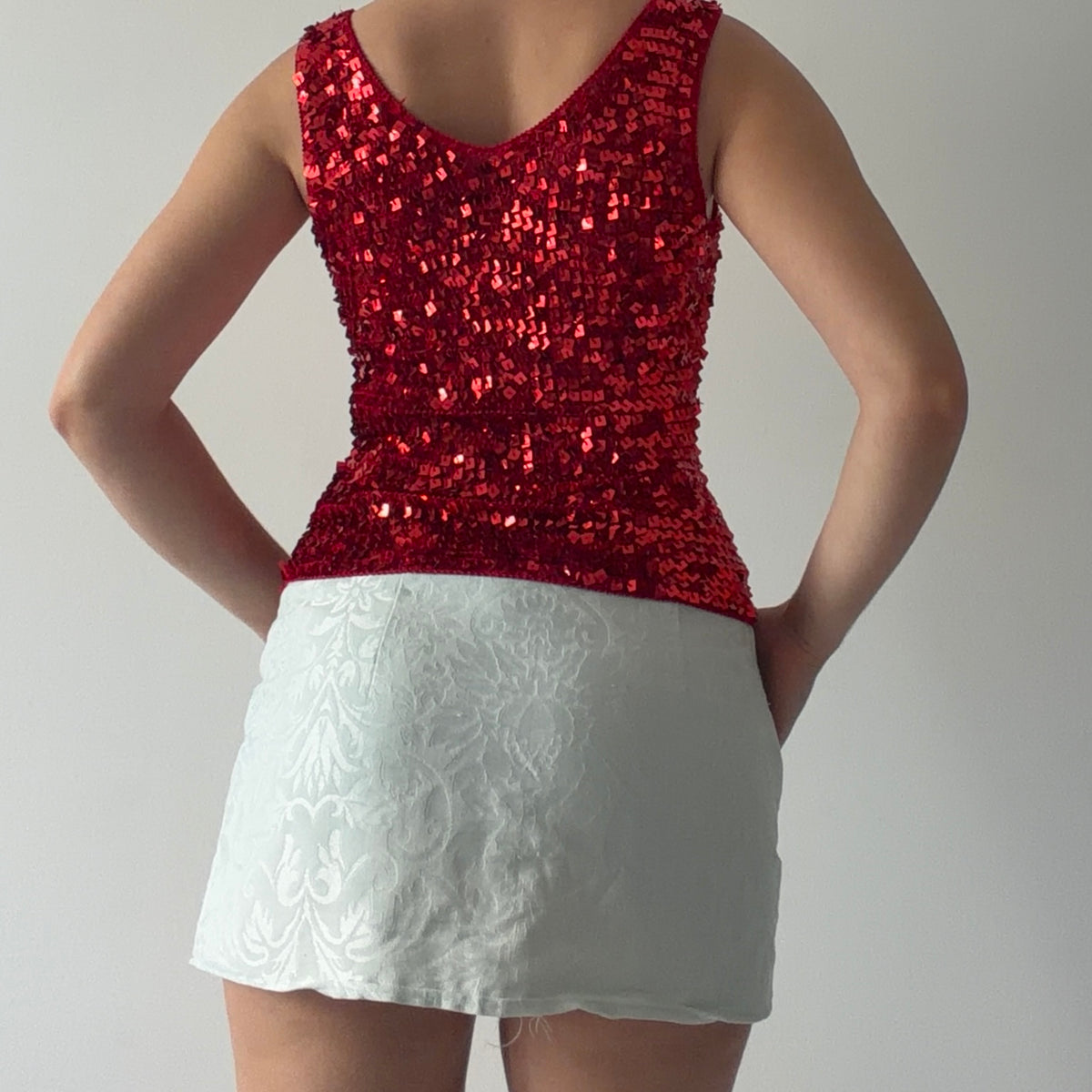 Ozone Crochet Sequin Cami | S