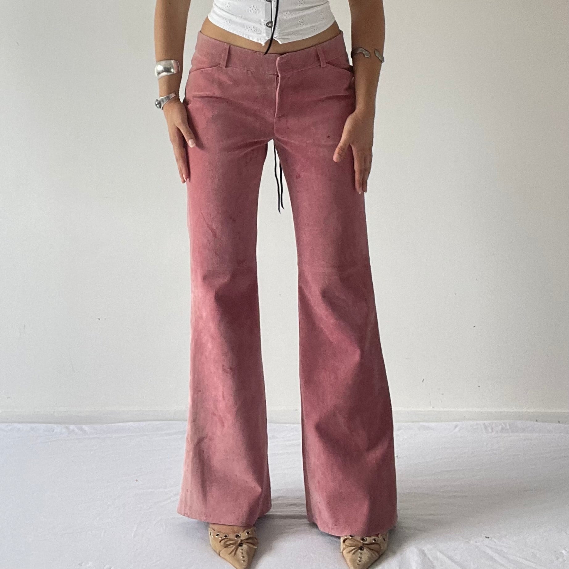 Moda International Suede Low Rise Flares | XS
