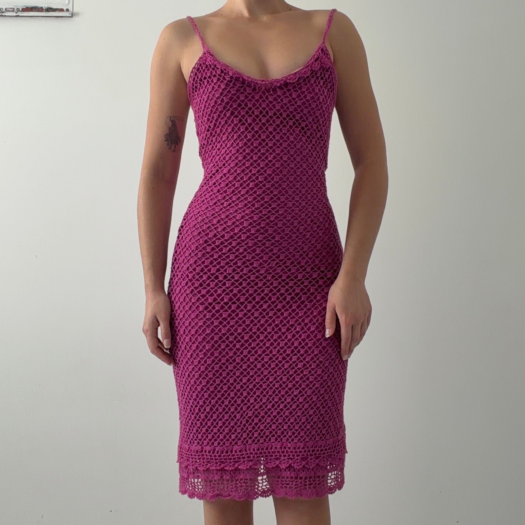 René Derhy Crochet Midi Dress | 6-8