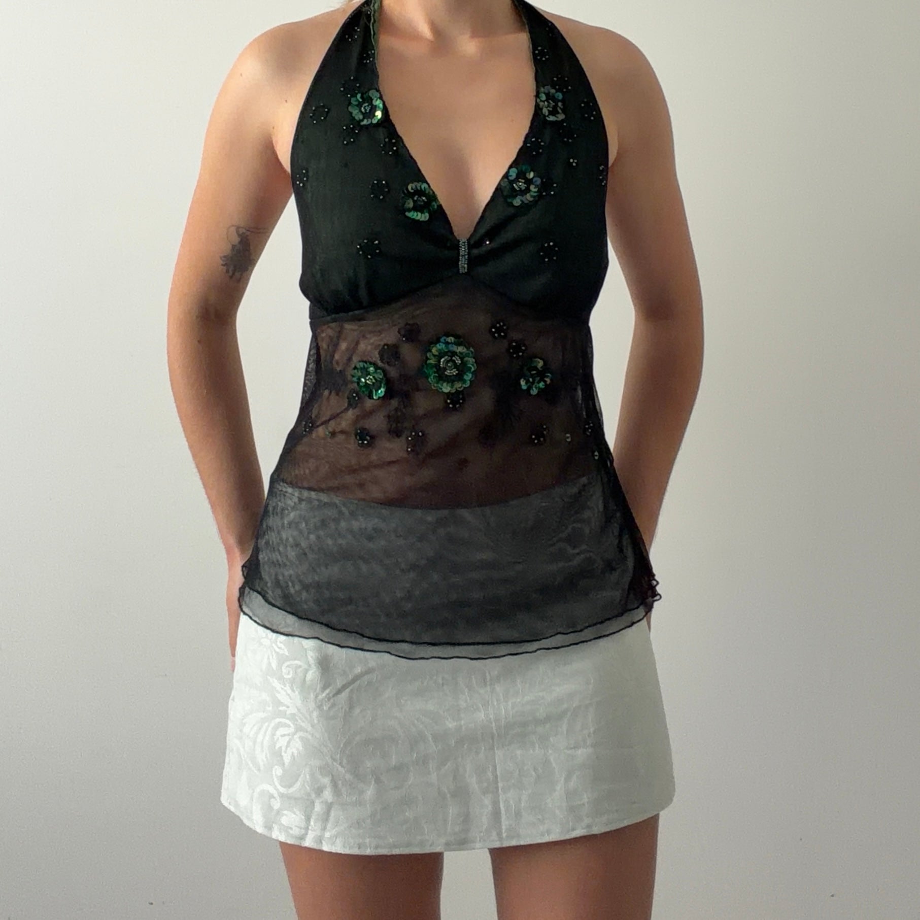 Hot Kiss Beaded Halter Top | L