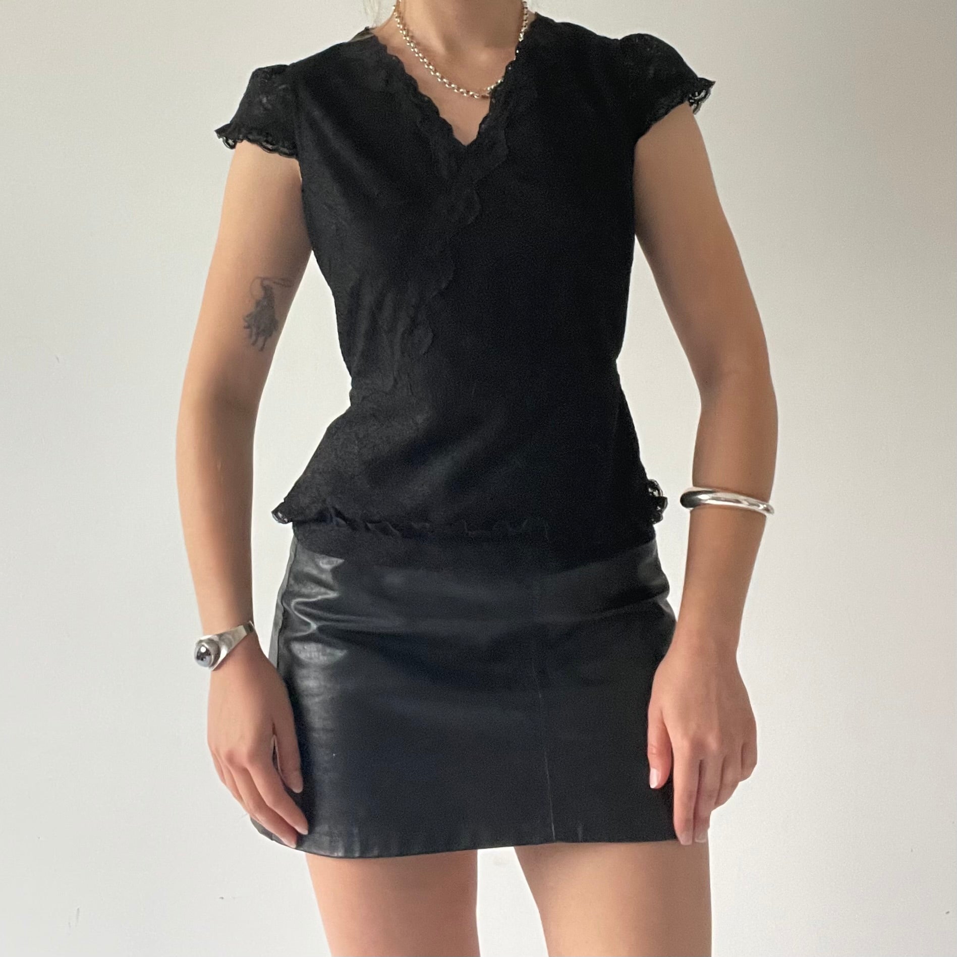 Lace Cap Sleeve Top | 6-8