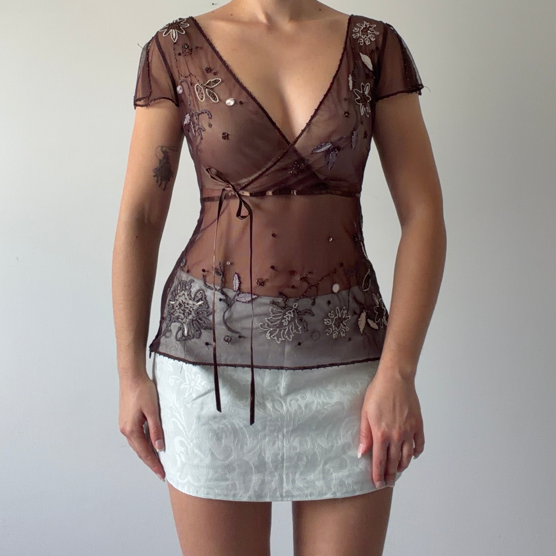 Beaded Mesh Top | 10-12