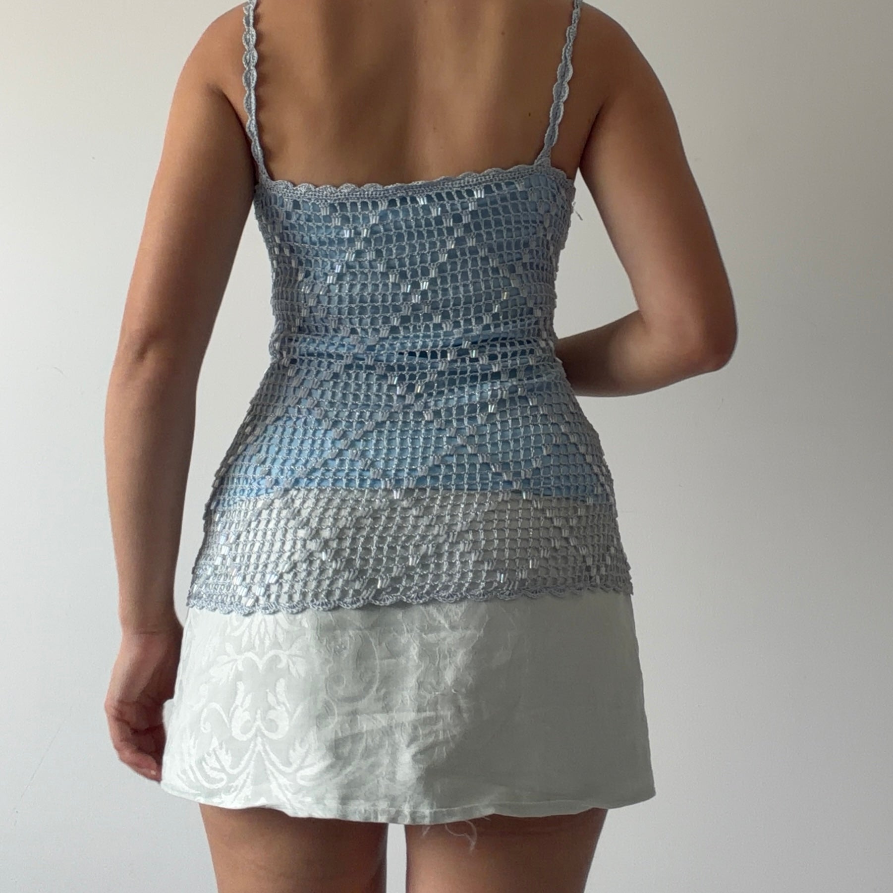 Pagani Beaded Crochet Top | M