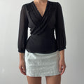 BCBG Silk Wrap Top | S