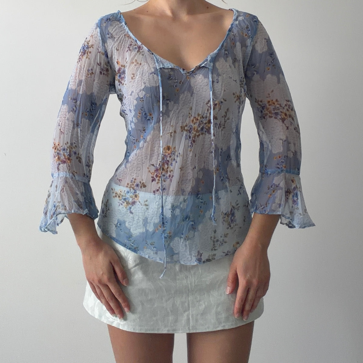 Floral 3/4 Sleeve Top | 10-12